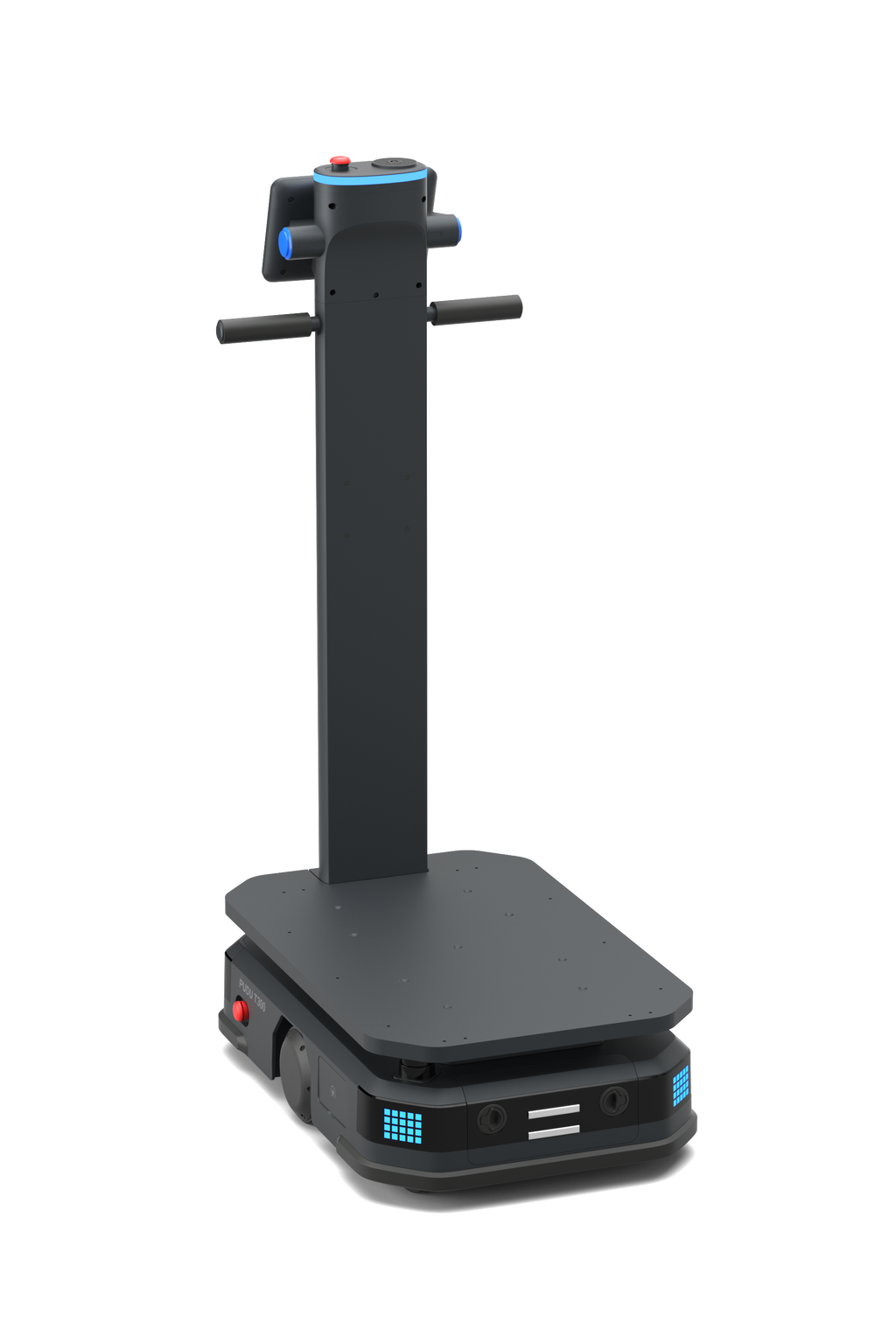 Pudu T300 industrial delivery logistic robot standing backward and left