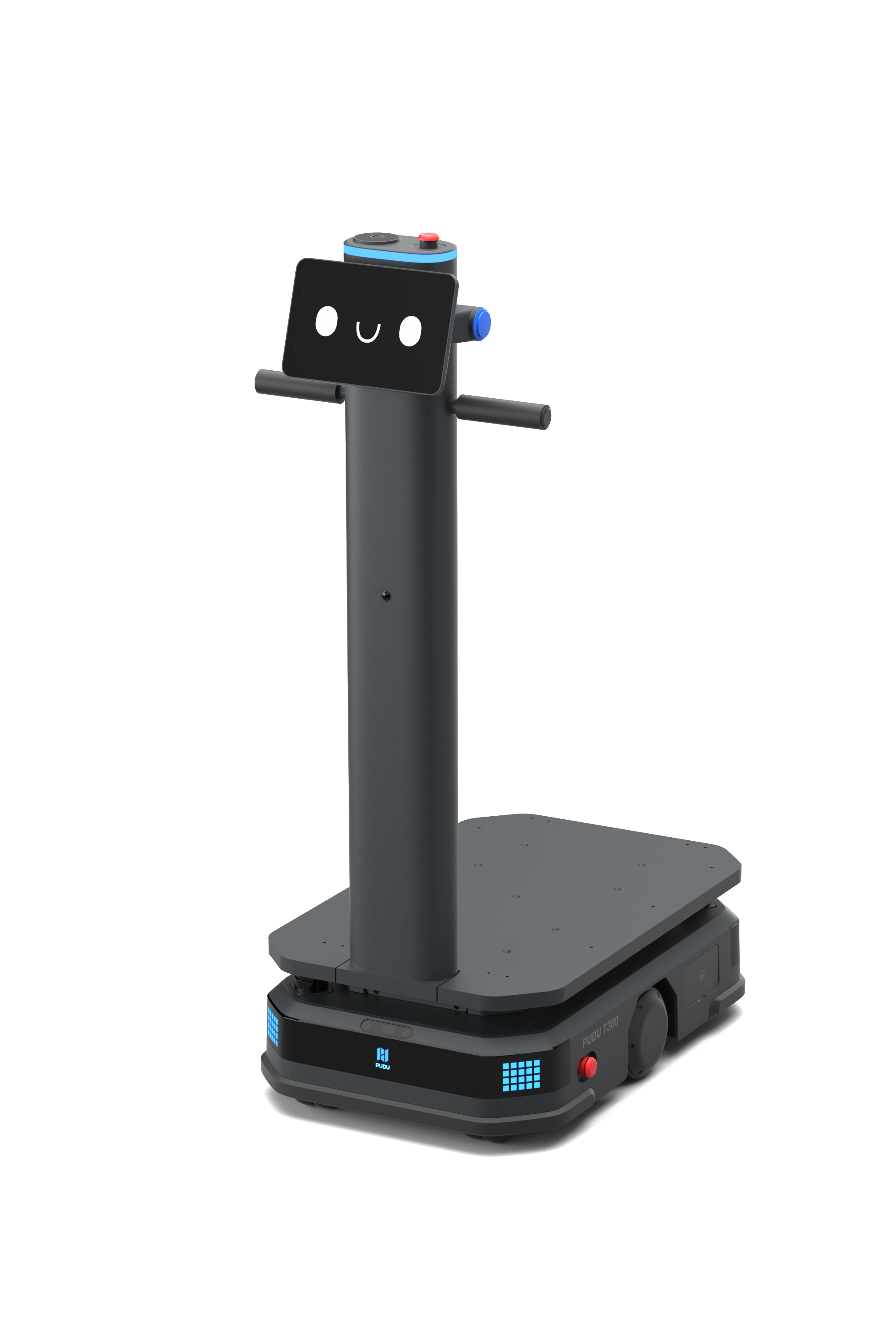 Pudu T300 industrial delivery logistic robot standing forward and left