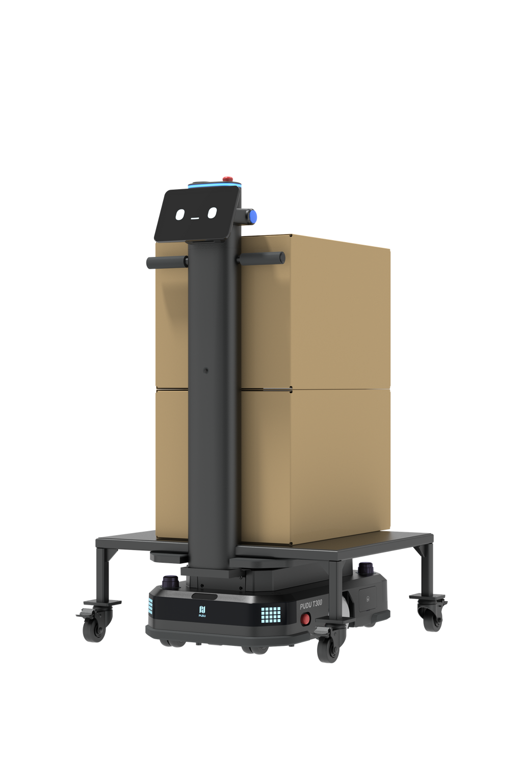 Pudu T300 delivery robot carrying 2 heavy boxes
