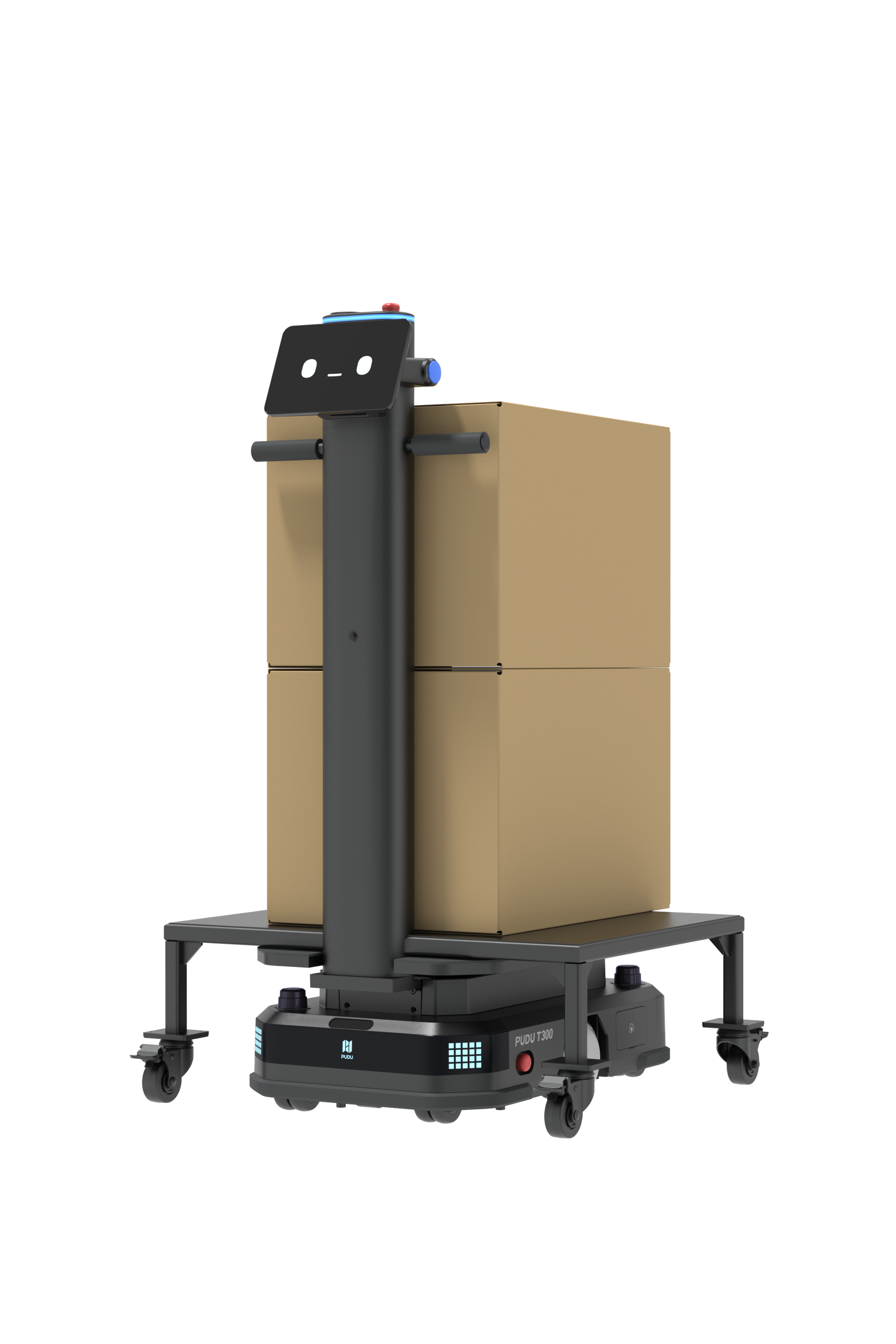 Pudu T300 delivery robot carrying 2 heavy boxes