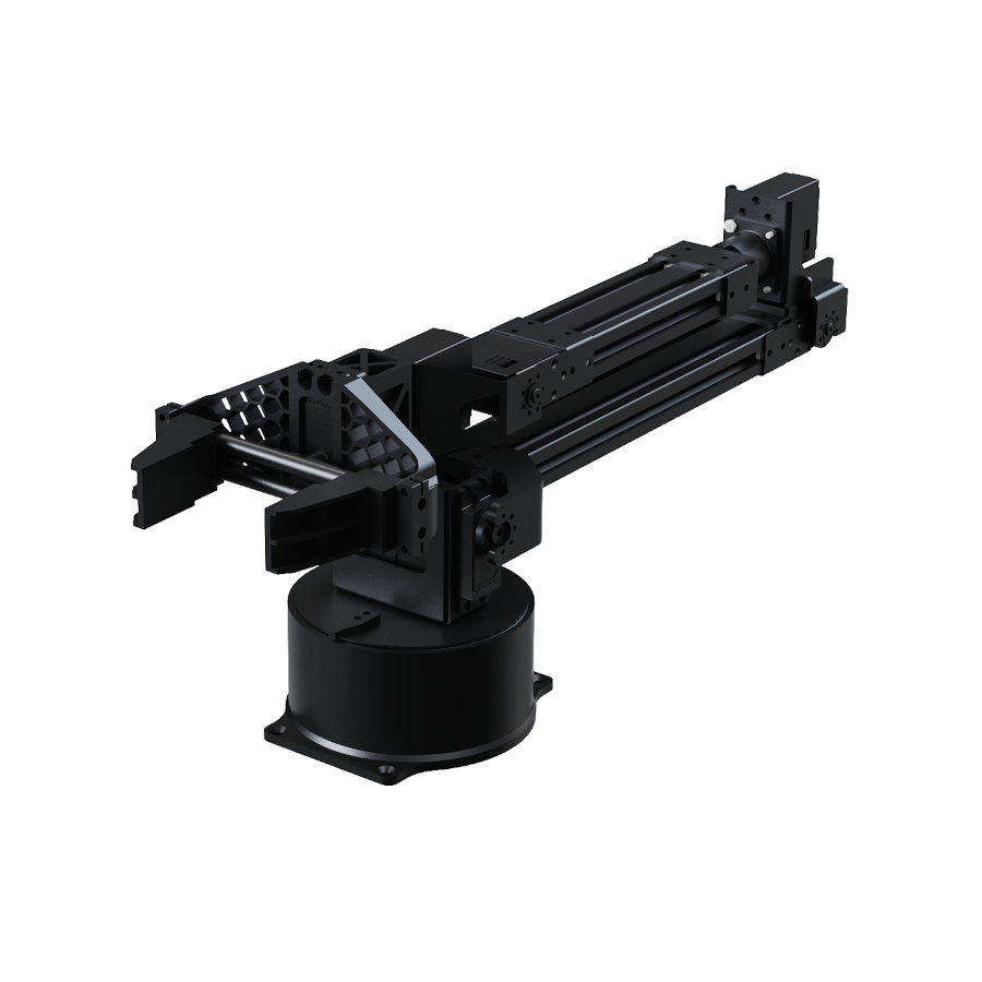 Unitree Go2 Black mechanical robot arm on a white background